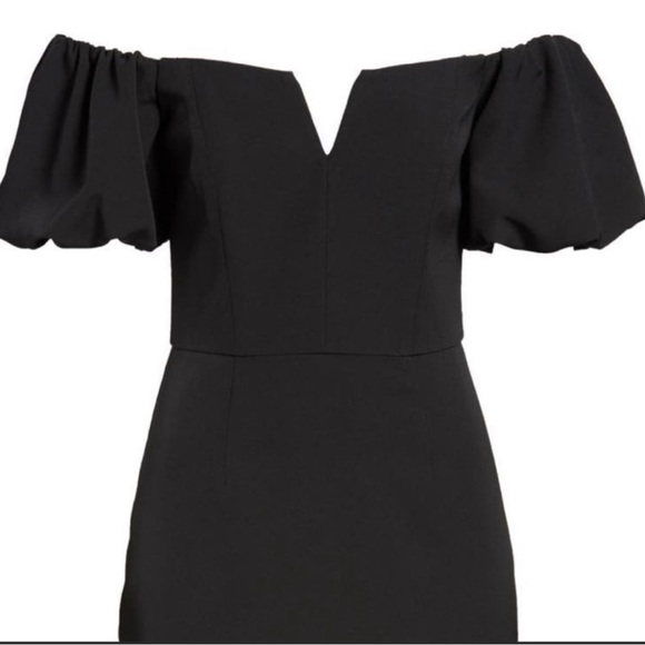 Vince Camuto Sleek Black Off Shoulder Sheath Dress - Picture 8 of 16